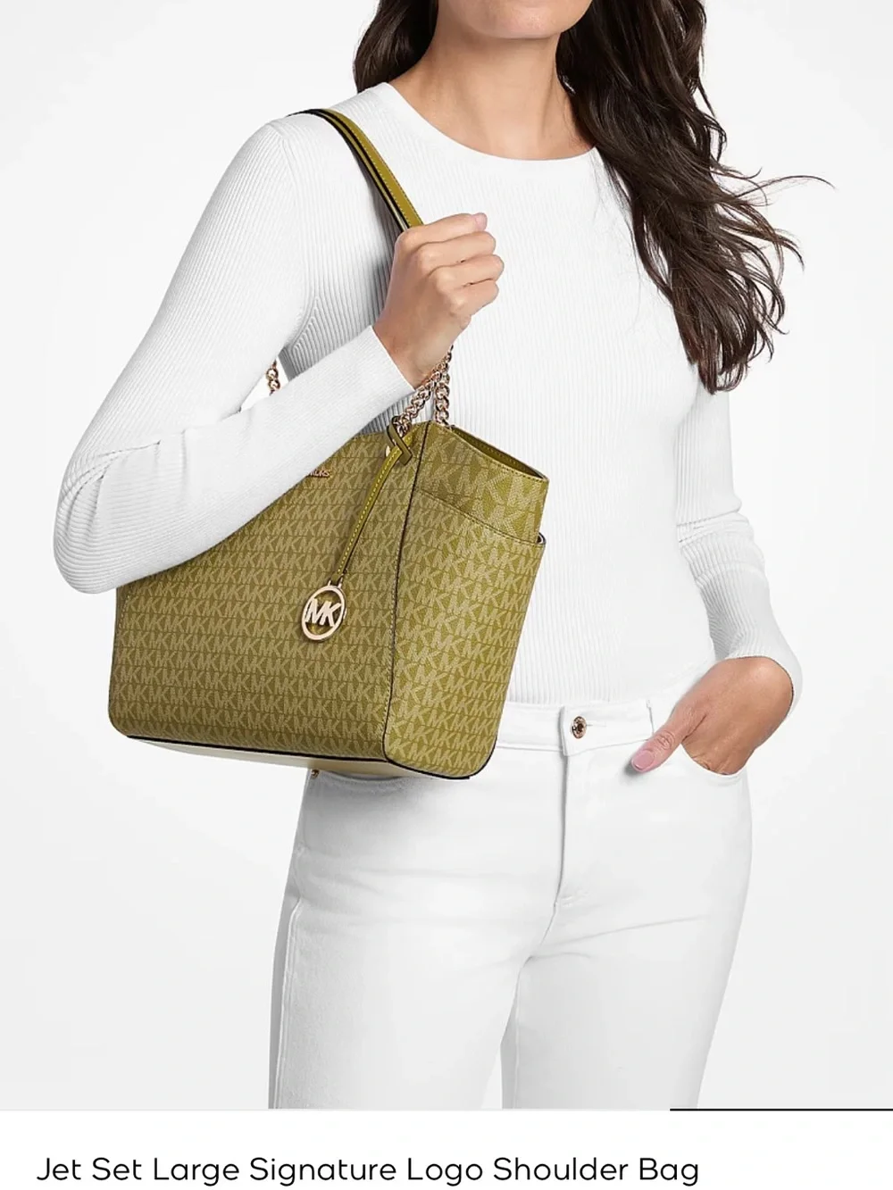 Michael Kors Olive Signature Tote with Wristlet